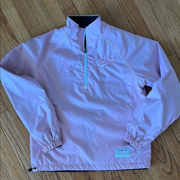 Red Sox ⚾️ Navy and Red/Pink Reversible Pullover windbreaker - Picture 4 of 5